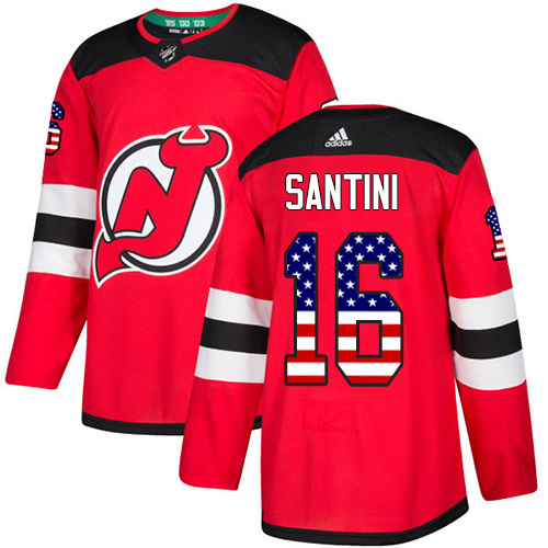 Kinder New Jersey Devils Eishockey Trikot Steve Santini #16 Authentic Rot USA Flag Fashion